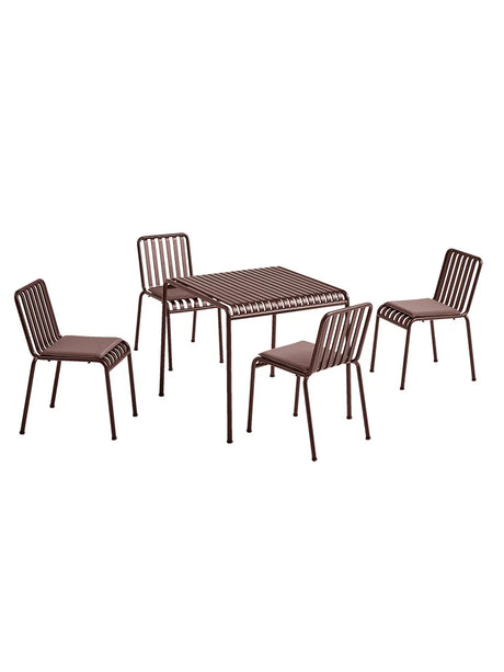 Palissade sæt, 4 stole og bord i iron red fra HAY - 1 - Jacobsen Plus