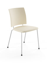 Panther Stuhl, creme Leder von Naver Collection - Rostfreier Stahl - Jacobsen Plus
