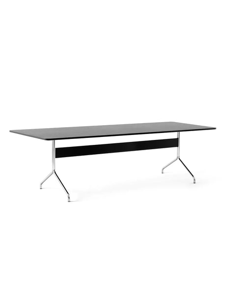 Pavilion Tisch AV24 von &Tradition - Lackiertes schwarzes Eichenholz - Gestell aus Chrom - Jacobsen Plus