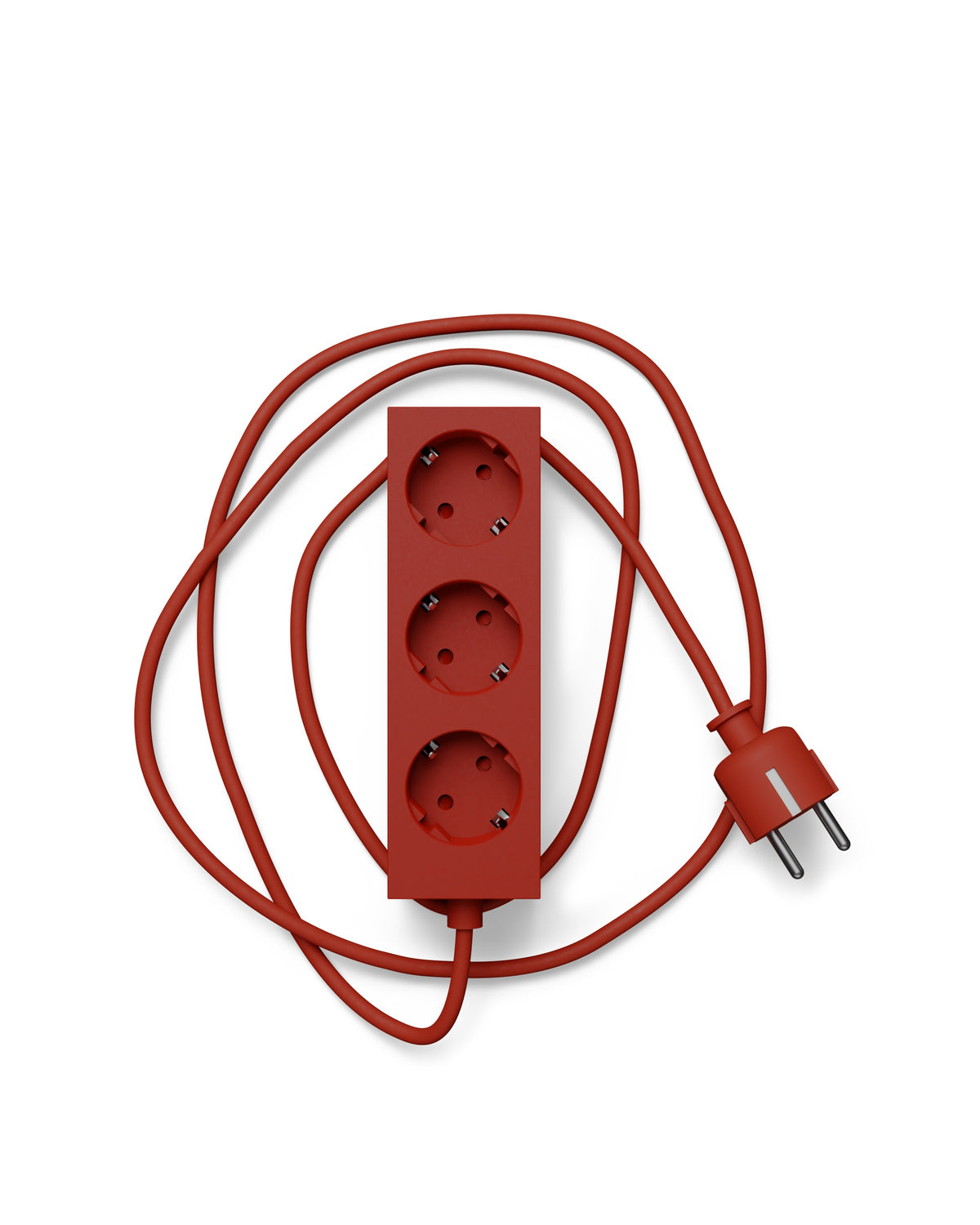 Pedestal - Power bar, Steckdosenleiste mit 3 Steckdosen, 5 m. Kabel - Brennendes Rot - Jacobsen Plus