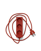 Pedestal - Power bar, Steckdosenleiste mit 3 Steckdosen, 5 m. Kabel - Brennendes Rot - Jacobsen Plus
