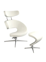 Peel™ Lænestol, venstre fra Variér - Cream white HAL100 / Inklusiv skammel - Jacobsen Plus