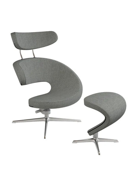Peel™ Sessel, links von Variér - Schwarz Weiß HAL126 / Inklusive Hocker - Jacobsen Plus