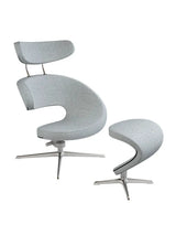 Peel™ Lænestol, venstre fra Variér - Medium grey HAL130 / Inklusiv skammel - Jacobsen Plus