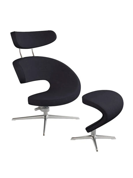 Peel™ Sessel, links von Variér - Schwarz HAL190 / Inklusive Hocker - Jacobsen Plus