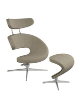 Peel™ Lænestol, venstre fra Variér - Mixed brown HAL270 / Inklusiv skammel - Jacobsen Plus