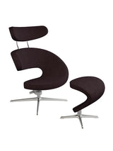 Peel™ Lænestol, venstre fra Variér - Darker brown HAL376 / Inklusiv skammel - Jacobsen Plus