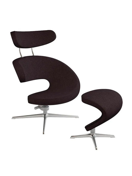 Peel™ Sessel, links von Variér - Dunkleres Braun HAL376 / Inklusive Hocker - Jacobsen Plus