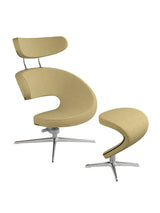 Peel™ Lænestol, venstre fra Variér - Yellow white HAL407 / Inklusiv skammel - Jacobsen Plus