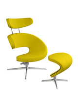 Peel™ Lænestol, venstre fra Variér - Mustard yellow HAL457 / Inklusiv skammel - Jacobsen Plus