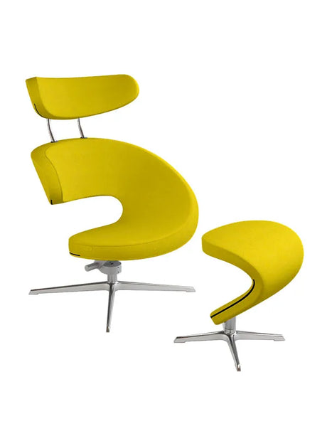 Peel™ Sessel, links von Variér - Mustard yellow HAL457 / Inklusive Hocker - Jacobsen Plus