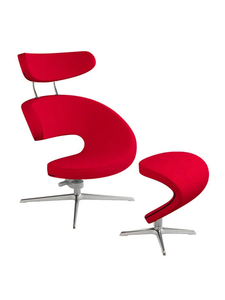 Peel™ Sessel, links von Variér - Helles Pink Rot HAL680 / Inklusive Hocker - Jacobsen Plus