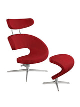 Peel™ Lænestol, venstre fra Variér - Dark red HAL687 / Inklusiv skammel - Jacobsen Plus