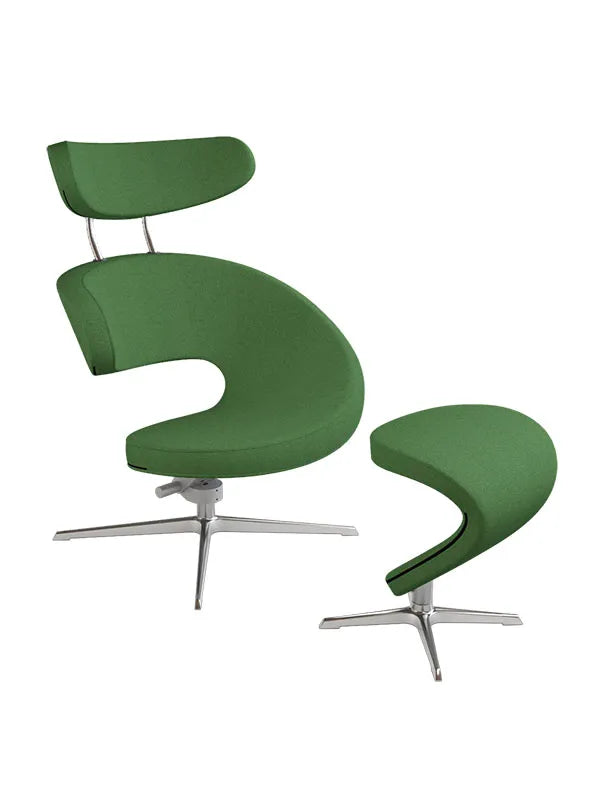 Peel™ Lænestol, venstre fra Variér - Green HAL944 / Inklusiv skammel - Jacobsen Plus