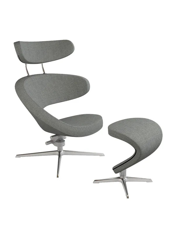 Peel™ Sessel, rechts von Variér - Schwarz Weiß HAL126 / Inklusive Hocker - Jacobsen Plus