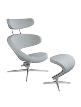 Peel™ Sessel, rechts von Variér - Medium grey HAL130 / Inklusive Hocker - Jacobsen Plus