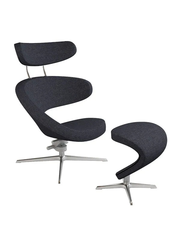 Peel™ Sessel, rechts von Variér - Gemischtes Schwarz HAL180 / Inklusive Hocker - Jacobsen Plus