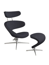 Peel™ Sessel, rechts von Variér - Gemischtes Schwarz HAL180 / Inklusive Hocker - Jacobsen Plus