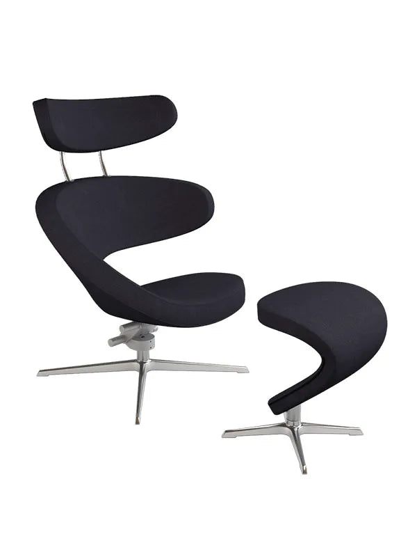 Peel™ Sessel, rechts von Variér - Schwarz HAL190 / Inklusive Hocker - Jacobsen Plus
