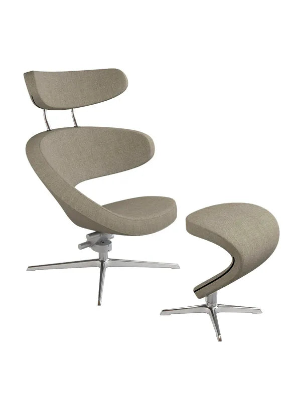 Peel™ Sessel, rechts von Variér - Mixed Braun HAL270 / Inklusive Hocker - Jacobsen Plus