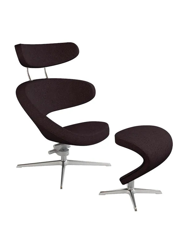 Peel™ Sessel, rechts von Variér - Dunkleres Braun HAL376 / Inklusive Hocker - Jacobsen Plus
