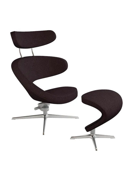 Peel™ Sessel, rechts von Variér - Dunkleres Braun HAL376 / Inklusive Hocker - Jacobsen Plus