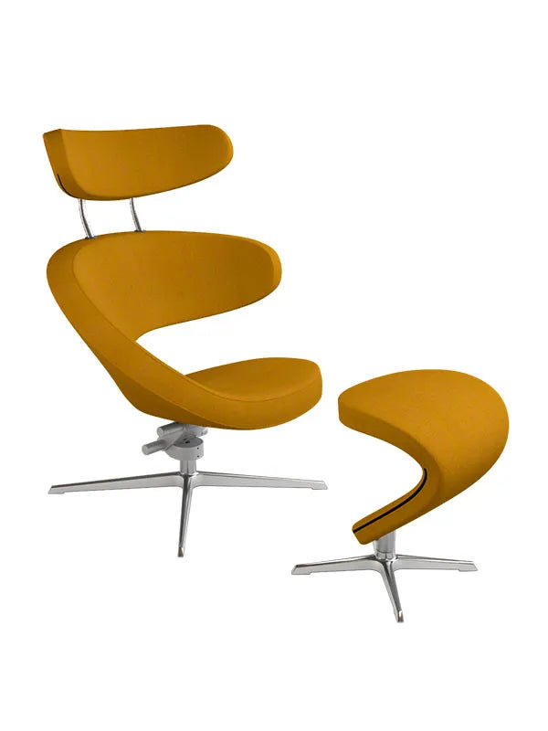 Peel™ Sessel, rechts von Variér - Red Pink Orange HAL526 / Inklusive Hocker - Jacobsen Plus