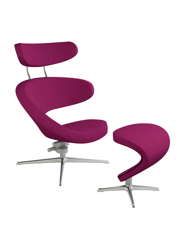 Peel™ Sessel, rechts von Variér - Dark Fuchsia HAL573 / Inklusive Hocker - Jacobsen Plus