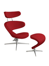 Peel™ Sessel, rechts von Variér - Dunkelrot HAL687 / Inklusive Hocker - Jacobsen Plus
