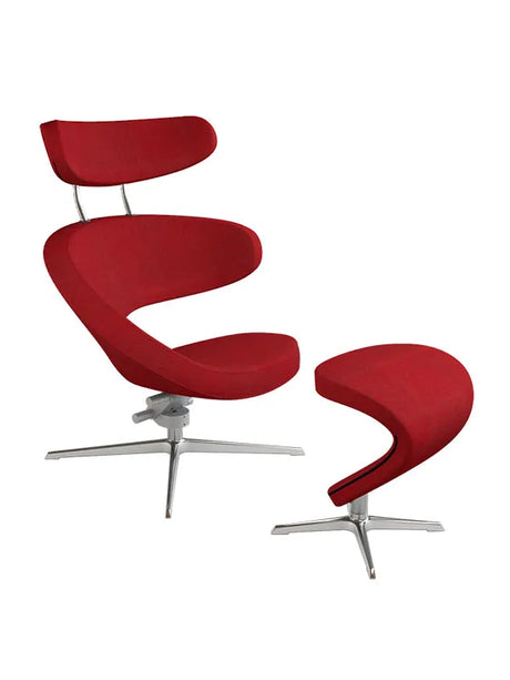 Peel™ Sessel, rechts von Variér - Dunkelrot HAL687 / Inklusive Hocker - Jacobsen Plus