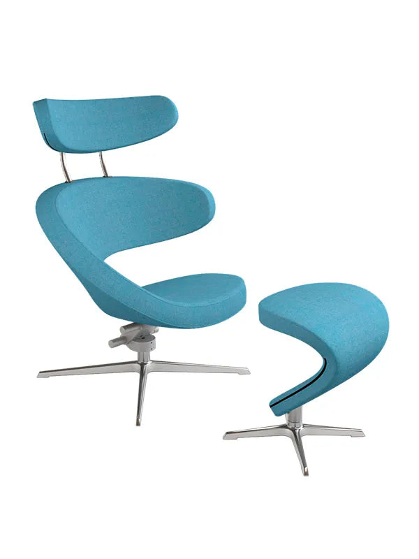 Peel™ Sessel, rechts von Variér - Happy light blue HAL840 / Inklusive Hocker - Jacobsen Plus