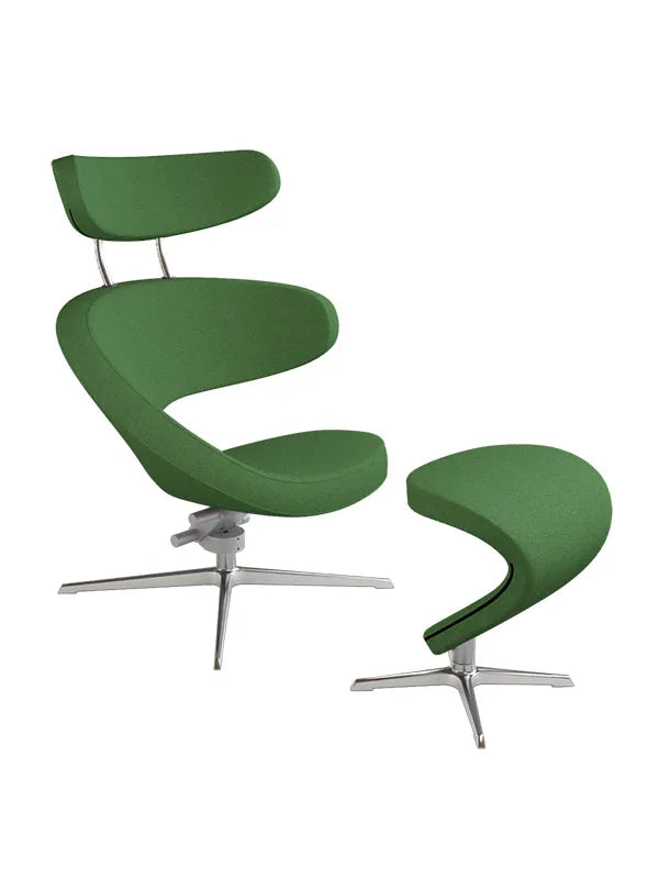 Peel™ Sessel, rechts von Variér - Green HAL944 / Inklusive Hocker - Jacobsen Plus