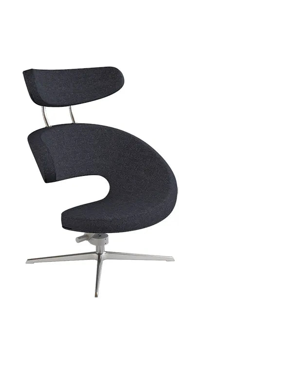 Peel™ Lænestol, venstre fra Variér - Mixed black HAL180 / Eksklusiv skammel - Jacobsen Plus