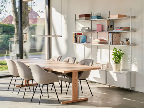 Passerelle Table, L200 cm von Hay - Eichenholz mit wasserbasierter Lackierung / Tinten-Schwarz / Eichenholz mit wasserbasierter Lackierung - Jacobsen Plus