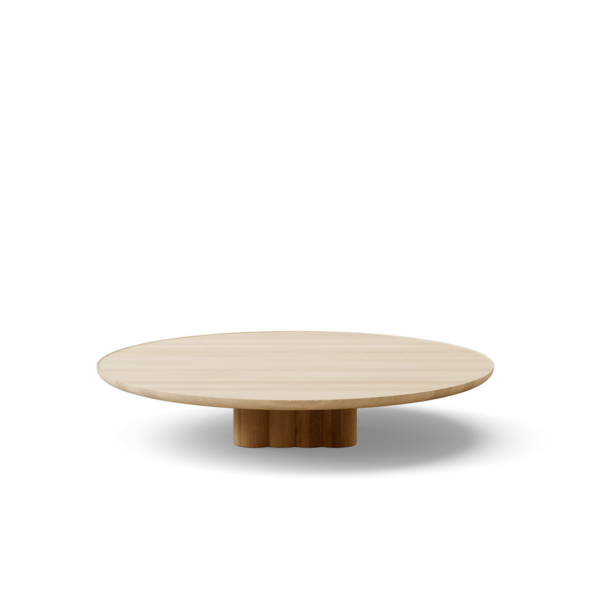 Plush sofabord fra DK3 - Ø130 x H23 cm - sæbebehandlet eg - Jacobsen Plus