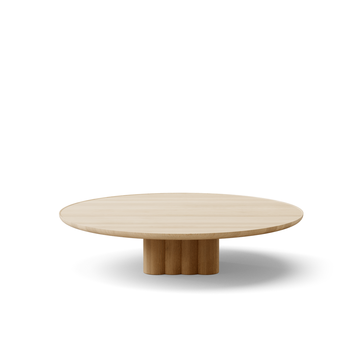 Plush sofabord fra DK3 - Ø130 x H29 cm - sæbebehandlet eg - Jacobsen Plus