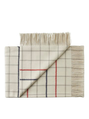 Quito Plaid, white sailor red fra Silkeborg Uldspinderi