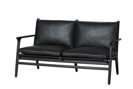 Rén Lounge Sofa, schwarz bemalt Eiche, schwarz Leder von Stellar Works - 1 - Jacobsen Plus