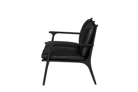 Rén Lounge Sofa, schwarz bemalt Eiche, schwarz Leder von Stellar Works - 5 - Jacobsen Plus