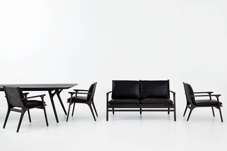 Rén Lounge Sofa, schwarz bemalt Eiche, schwarz Leder von Stellar Works - 4 - Jacobsen Plus