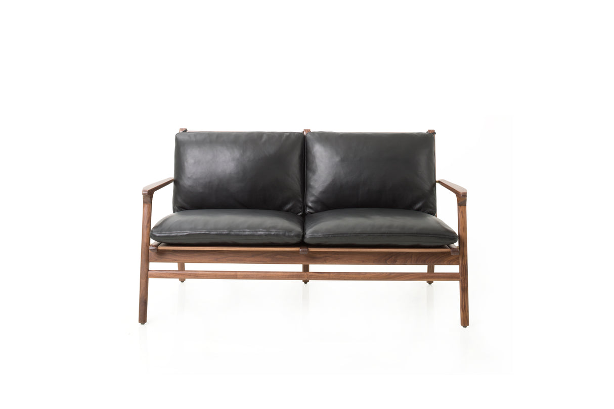 Rén loungesofa i valnød med sort læder fra Stellar Works - 4 - Jacobsen Plus