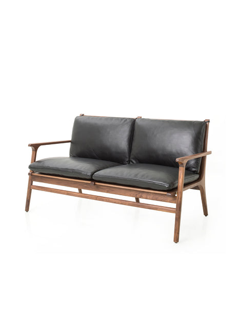Rén Loungesofa in Walnuss mit schwarzem Leder von Stellar Works - 1 - Jacobsen Plus