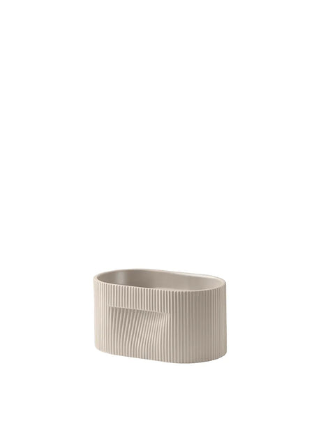 Ridge Planter, Beige von Muuto - H 13 cm - Jacobsen Plus
