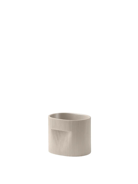 Ridge Planter, Beige von Muuto - H 13 cm - Jacobsen Plus