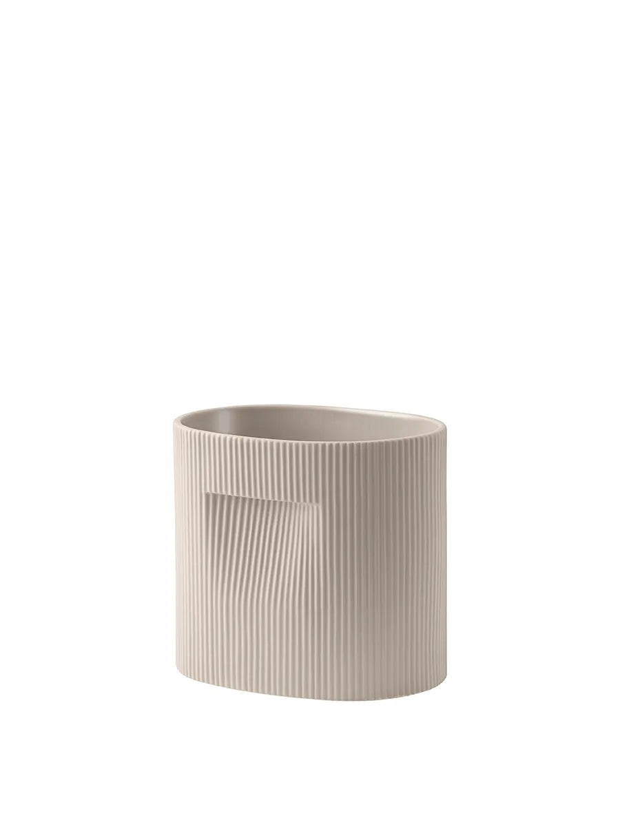 Ridge Planter, beige fra Muuto - H 24 cm - Jacobsen Plus