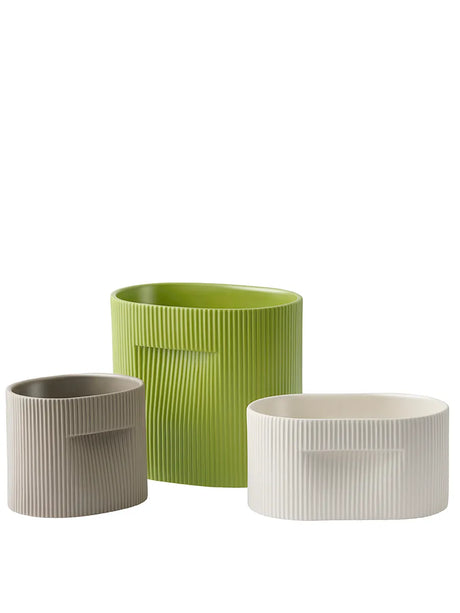 Ridge Planter, off white von Muuto - H 13 cm - Jacobsen Plus