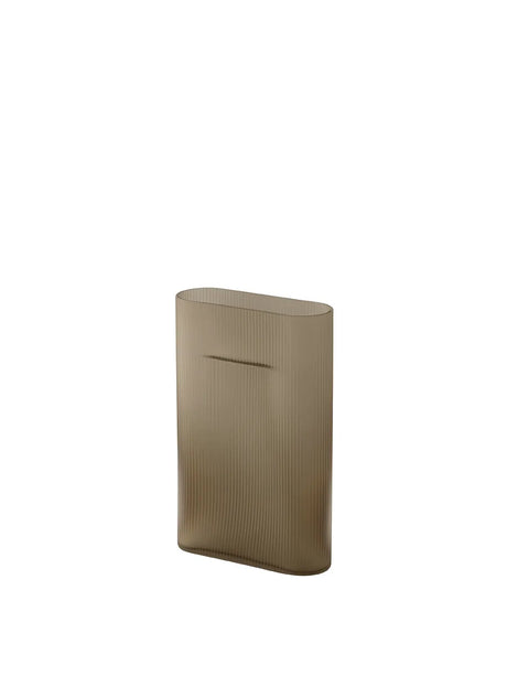 Ridge Vase, taupe frosted Glas von Muuto - H16,5 cm - Jacobsen Plus