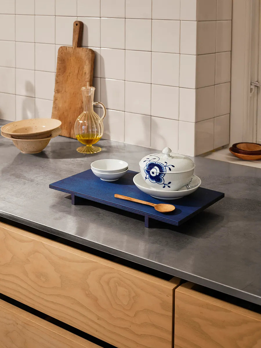 Royal Copenhagen Blau Mega Riflet, Schale m. Deckel und Untertasse 38 cl - 2 - Jacobsen Plus