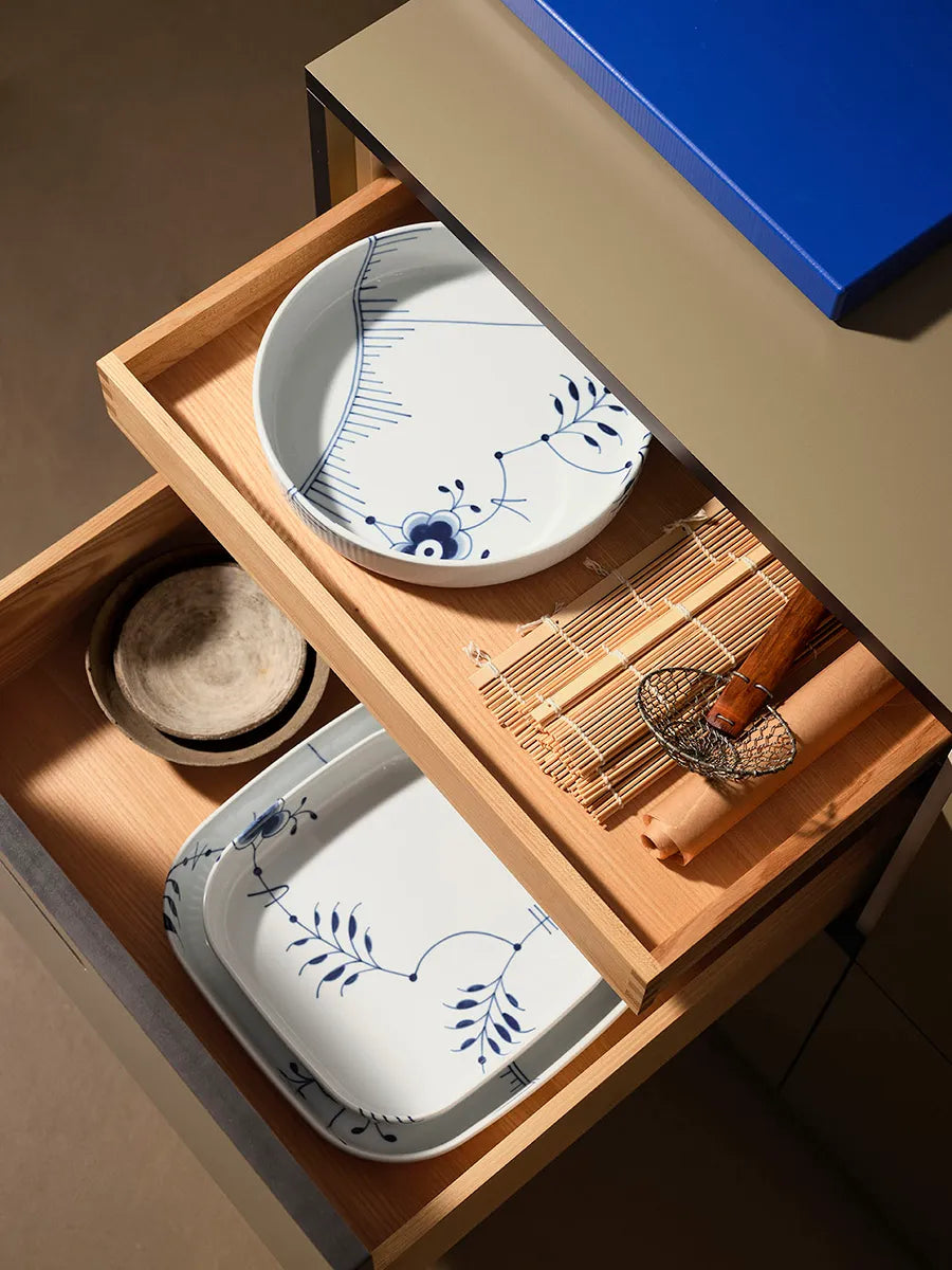 Royal Copenhagen Blau Mega Riflet, rundes ofenfestes FAD 27 cm
