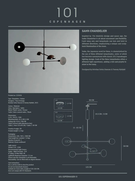 Sahn Chandelier, Bronze von 101 Copenhagen - Bronze - Jacobsen Plus